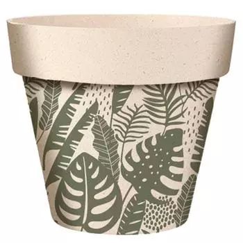 Les Trsors De Lily [A2150] - Бамбуковый вазон Tropical бежево-зеленый - 95x84 мм зелёный