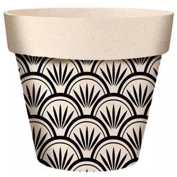 Les Trsors De Lily [A2156] - Бамбуковое кашпо Boho черно-бежевый - 22x21 см