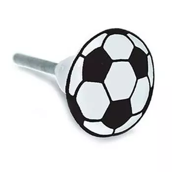 Les Trsors De Lily [A2187] - Ручка мебельная керамическая Football черно-белая - 65x35 мм чёрный
