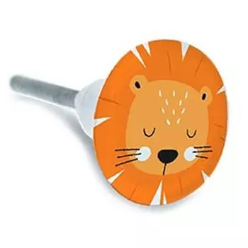 Les Trsors De Lily [A2191] - Ручка мебельная керамическая Lion оранжево-белая - 65x35 мм