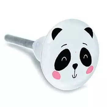 Les Trsors De Lily [A2193] - Ручка мебельная керамическая Panda черно-белая - 65x35 мм