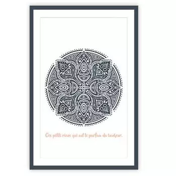 Les Trsors De Lily [A2232] - серый сланцевый холст «Мандала». (Эти мелочи, пахнущие счастьем. ) - 60x40 см