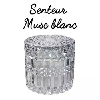Les Trsors De Lily [A2300] - Ароматическая свеча Scarlett серая (Verre) - 9x9см (белый мускус) белый