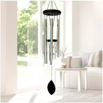 Les Trsors De Lily [A2341] - Деревянный колокольчик Отношение дзен черный, серебристый - 90x14 см чёрный