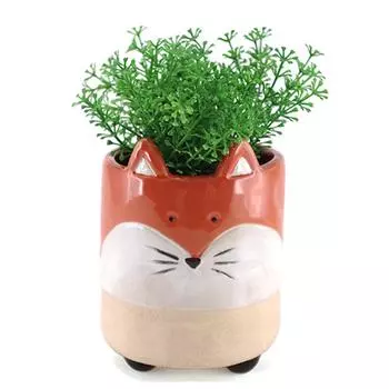 Les Trsors De Lily [A2495] - Керамический цветочный горшок Orange Fox - 14x10 см оранжевый