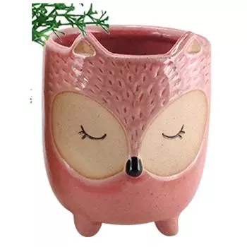 Les Trsors De Lily [A2497] - Керамический горшок Owl розовый - 13x10 см ярко-розовый