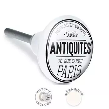 Les Trsors De Lily [A2520] - Ручка шкафа керамическая Antiquities черная - 65x35 мм