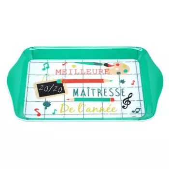 Les Trsors De Lily [A2540] - Маленький меламиновый поднос Лучшая хозяйка года , разноцветный зеленый - 21x14 см