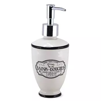 Les Trsors De Lily [A2544] - Керамический дозатор мыла Bains-Douches белый черный - 12x8 см