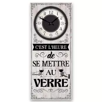 Les Trsors De Lily [A2771] - Деревянные настенные часы «Сообщения» серый (Пришло время добраться до стекла) - 70x30см
