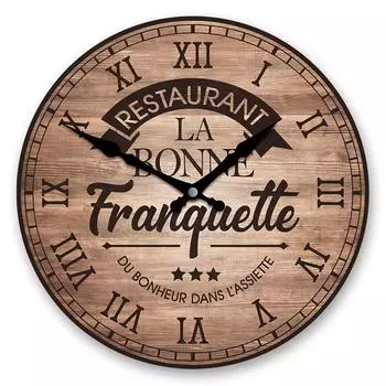 Les Trsors De Lily [A2774] - Часы настенные деревянные La Bonne Franquette коричневые - 28 см) - 28 см