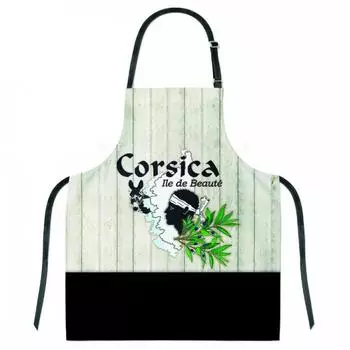 Les Trsors De Lily [A2799] - Дизайнерский хлопковый фартук Corsica бежево-черный (Остров красоты) - 68x78см бежевый