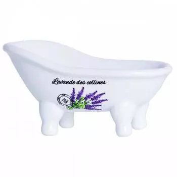 Les Trsors De Lily [A2834] - Мыльница керамическая Lavender of the Hills бело-фиолетовая - 14x7. 5 см
