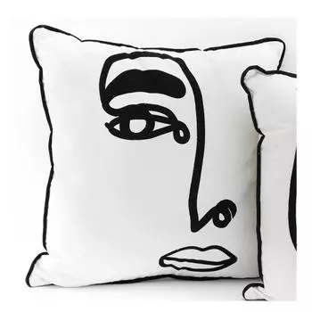 Les Trsors De Lily [A2918] - Подушка дизайнерская Arty черно-белая - 40x40 см (лицо) чёрный