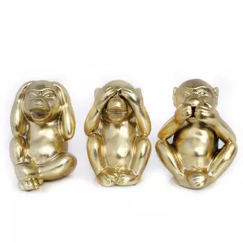 Les Trsors De Lily [A2924] - Креативная копилка Les Singes de la Sagesse матовое золото - 16 см золотой