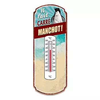 Les Trsors De Lily [A2933] — Забавный металлический термометр «Это Карре Пеншо! бежево-голубой - 25х10 см синий