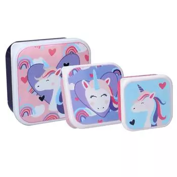 Les Trsors De Lily [A3072] - 3 ланч-бокса Unicorn My Unicorn розовый - 12x12x6 см