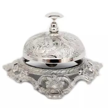 Les Trsors De Lily [A3097] - Сервировочный винтажный колокольчик Империя , состаренное серебро - 8x14 см