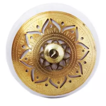 Les Trsors De Lily [A3123] - Ручка керамическая Бохо белое золото - 60x40 мм