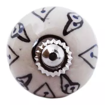 Les Trsors De Lily [A3127] - Ручка мебельная керамическая Boho серый черный серебристый - 60x40 мм серый