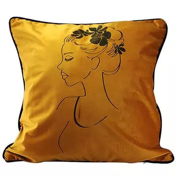 Les Trsors De Lily [A3187] - Бархатная подушка Golden Будуар (пучок) - 40x40см золотой
