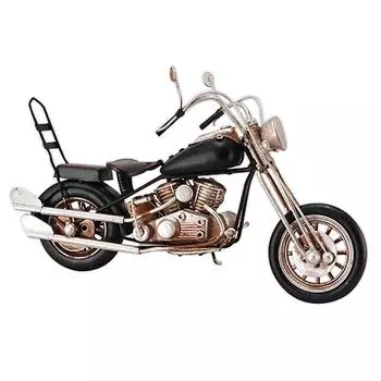 Les Trsors De Lily [A3230] - Винтажный металлический мотоцикл American Dream черный бежевый серебристый - 27x16x10 см