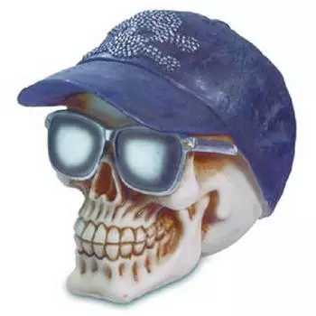 Les Trsors De Lily [A3295] - Фигурка из смолы «Череп» сине-белая (кепка со стразами) - 16 см