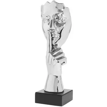 Les Trsors De Lily [A3305] - Керамическая статуэтка Arty из черного серебра (тайна лица) - 35 см