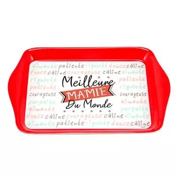 Les Trsors De Lily [A3339] - Маленький меламиновый поднос Лучшая бабушка в мире красно-белый - 21x14 см