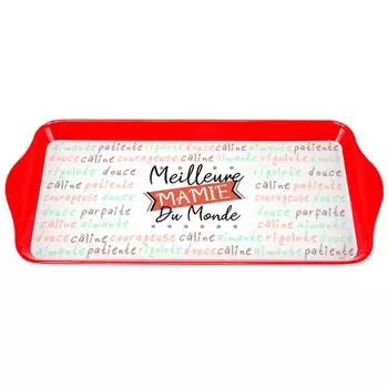 Les Trsors De Lily [A3340] - Поднос для торта из меламина Лучшая бабушка в мире красно-белый - 30x15 см