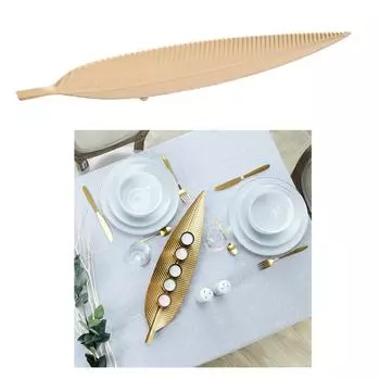 Les Trsors De Lily [A3492] - Металлическая тарелка для хранения Gold Leaf - 55x13 см