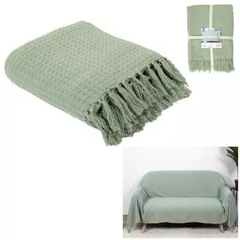 Les Trsors De Lily [A3522] - Плед на диван с тиснением зеленого цвета Бохо - 250x170 см зелёный