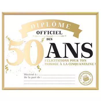 Les Trsors De Lily [A3654] - Официальная рамка для диплома золотой премии «50 лет» - 25x20 см