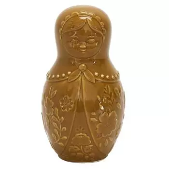 Les Trsors De Lily [A3670] - Копилка керамическая Русская матрешка охра - 20x11x10 см