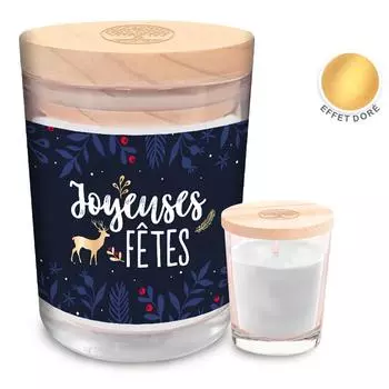 Les Trsors De Lily [A3723] - Ароматическая свеча Happy Holidays темно-синяя - 92x70 мм (ваниль)