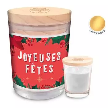 Les Trsors De Lily [A3724] - Ароматическая свеча Happy Holidays красно-зеленая - 92x70 мм (ваниль)