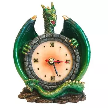 Les Trsors De Lily [A3756] - Фигурка будильника Mystic Dragon зеленая - 14x11 см