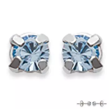 Les Trsors De Lily [A4197] - Небесно-голубые серебряные бриллианты 4 мм