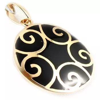 Les Trsors De Lily [B8820] - Позолоченный кулон «Александрия», черный, золотой