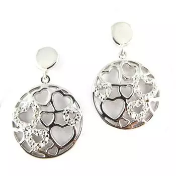 Les Trsors De Lily [B9412] - Серебряные серьги «Аллегория в сердцах»