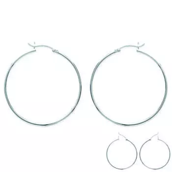 Les Trsors De Lily [B9846] - Серебряные серебряные серьги-кольца Picola - 40 мм 1 мм