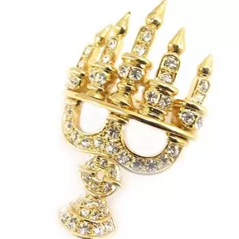 Les Trsors De Lily [C3864] - дизайнерская брошь Люстра из белого золота.