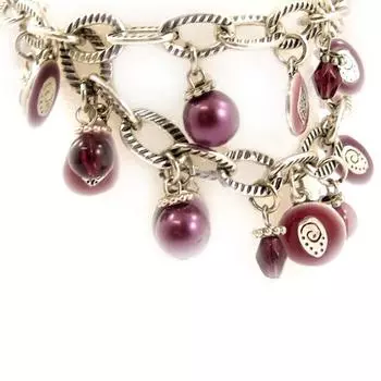 Les Trsors De Lily [C5393] - Розово-фиолетовый дизайнерский браслет Salom