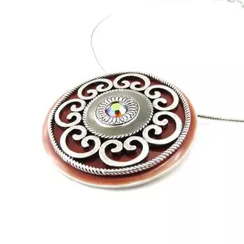 Les Trsors De Lily [C5474] — дизайнерское колье «Бабушка» из красного дерева и оранжевого цвета