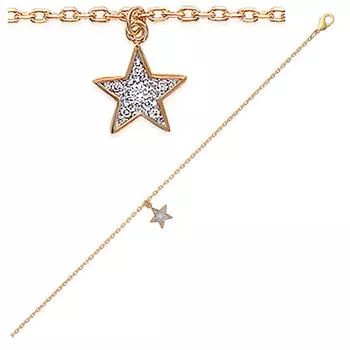 Les Trsors De Lily [C6335] - Браслет Pretty Star золотисто-белого цвета - 25 см 9x9 мм