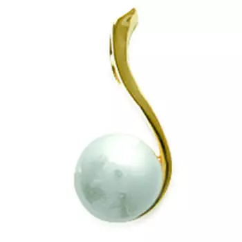 Les Trsors De Lily [C6355] - Позолоченный кулон Perla , белое золото - 15x8 мм