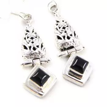 Les Trsors De Lily [C7129] - Boucles Argent Galyani Onyx