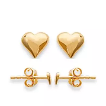 Les Trsors De Lily [C7242] - Позолоченные позолоченные серьги Мини-сердечки - 4x3 мм