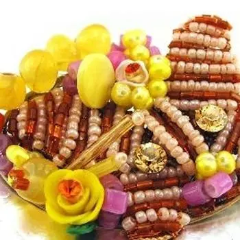 Les Trsors De Lily [C8089] - Дизайнерская брошь Les Romantiques Красный Желтый