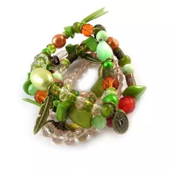 Les Trsors De Lily [C8404] - Дизайнерский браслет Les Romantiques Зеленый Оранжевый